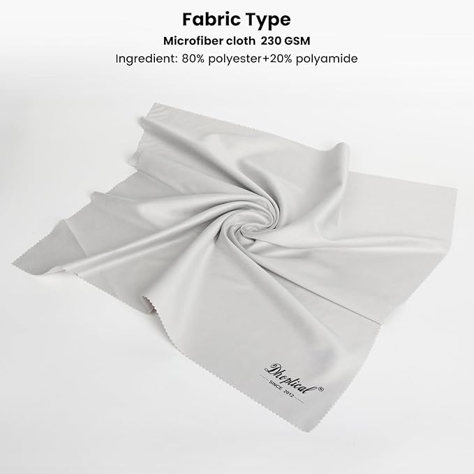 2 Park 16''x16'' Extra Large Oversized Microfiber Cleaning Cloth 40×40cm for Eyeglasses, Jewelry, Electronics Screens, Washable, Camera Lens (Gray 2 Piece)
