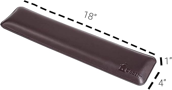 Bailey Full Size by Castle - Leather Ergonomic Computer Wrist Rest Pad for Keyboards with Around 104 Keys - Firm Keyboard Wrist Support for Typists, Gaming, and Heavy Office Use (Woodland, Full Size)
