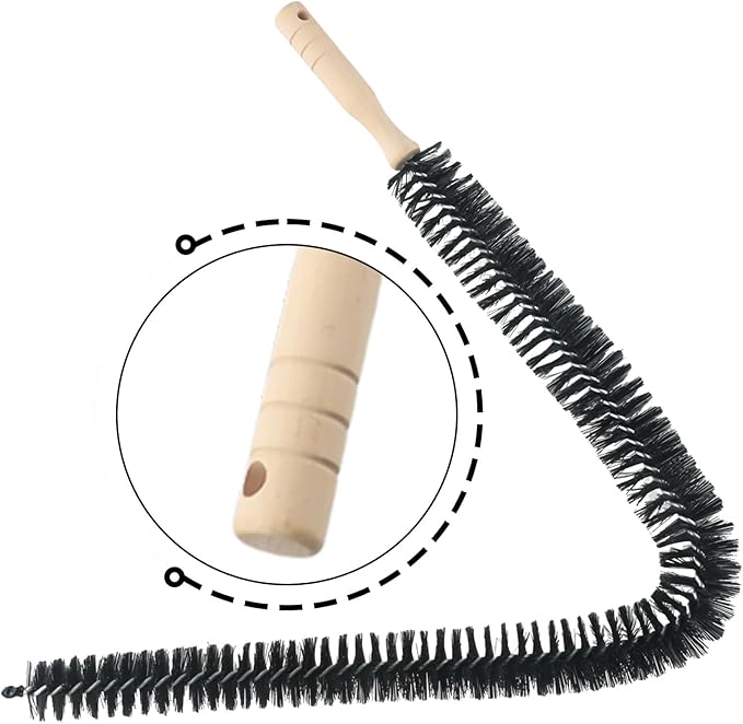 Radiator Cleaner Brush For Home Use, Bendable Long Thin Duster With 70Cm/75cm Wooden Handle, Nylon Bristles For Vents, Dryer Ducts, Baseboard Heaters And Hard-to-Reach Spaces(75cm)