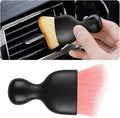 Blilo Car Interior Detailing Brush with Dust Cover, Auto Soft Hair Cleaning Brushes, Scratch Free Curved Dirt Collectors, for Vehicle Dashboard Air Conditioner Vents Leather(Pink/White)