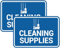 Signs ByLITA Classic Framed Cleaning Supplies Sign (Blue) - Small 2 Pack