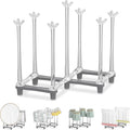 EsLuker.ly Baby Bottle Drying Rack Plastic Vertical Dryer Holder, Foldable Space Saving for 12 Milk Glass Bottle Countertop, Drain Stand Shelf for New Parents
