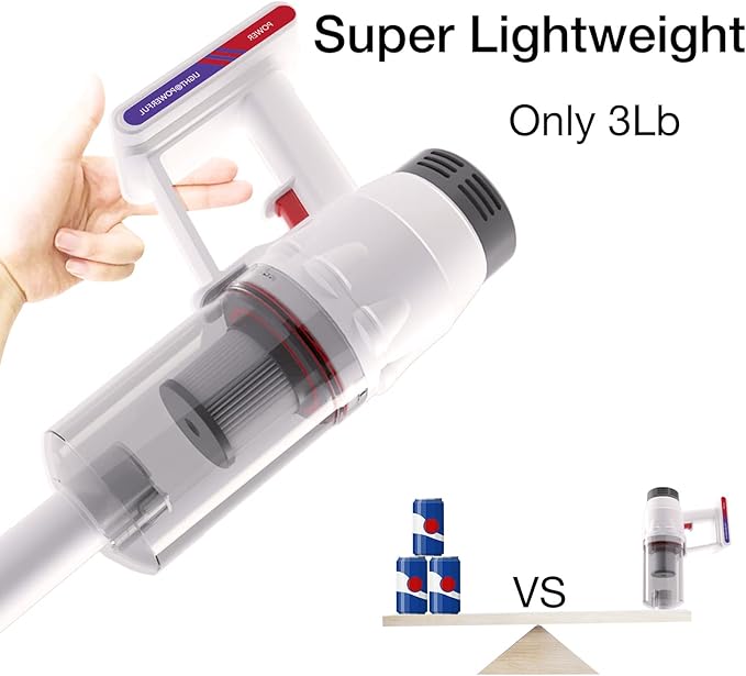Cordless Vacuum Cleaner, Handheld 5-in-1 Small Stick Lightweight Vacuum Car Vacuum for Pet Hair Hardwood Floor Cleaning