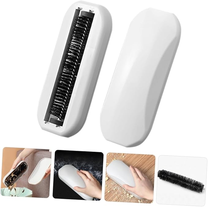 Cabilock 4pcs High Efficiency Crumb Cleaning Device Rolling Crumb Sweeper Handheld for Hair and Lint Removal