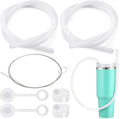 Baderke 2 Set Extra Long 35" Reusable Silicone Straws Compatible with Stanley 40 oz Tumbler Large Water Wine Bottle Flexible Drinking Straws & Cleaning Brushes Tumbler Accessories(Clear)