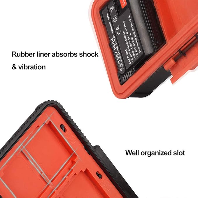 LENSGO Camera Battery Memory Card Case, Memory Card Hard Protector Case Water-Resistant Anti-Shock Compact Camera Battery Card Storage Box