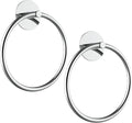 SetSail Adhesive Towel Holder for Bathroom Wall Stainless Steel Hand Towel Ring Towel Hanger for Bathroom 2 Packs, Mirror Silver
