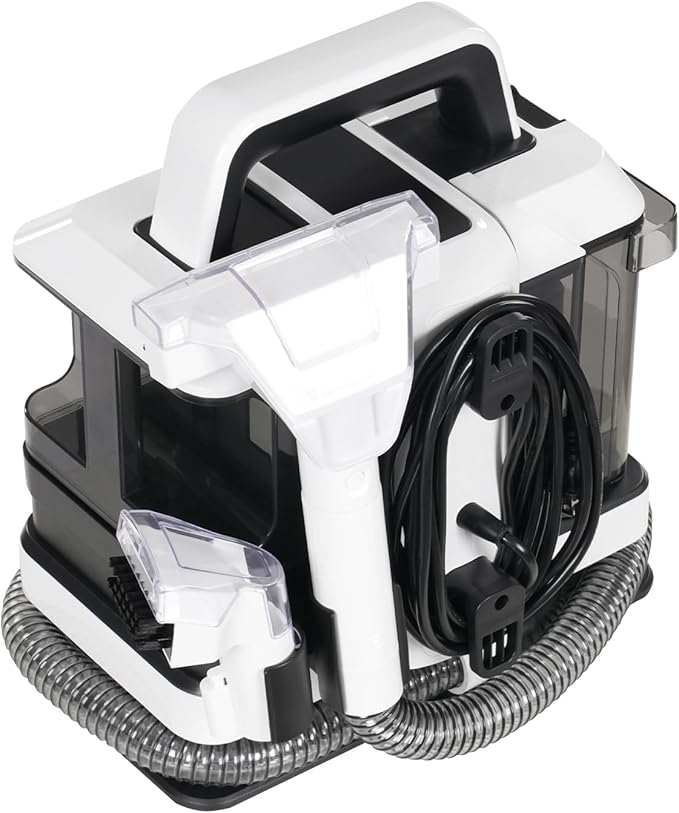 Portable Carpet Cleaner, 450W Sofa & Upholstery Cleaner with Handle, Deep Cleaning Machine for Carpets, Couch, Curtain, Chairs, with Dual Size Cleaning Brushes
