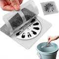 Disposable Drain Hair Covers 50 Pcs, Shower Drain Hair Catcher, Waterproof Mesh Cover Floor Drain Filter Stickers for Tub, Bathroom, Kitchen Sink & Laundry, Stick Hair Stopper to Trap Hair & Lint