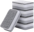 lasenersm 10 Pieces Dishwashing Sponge Kitchen Dishwashing Sponge Non Scratch Scouring Pad Non-Scratch Scouring Pad Non Scratch Sponge Double-Sided Cleaning Sponge Non-Scratch Scrub Sponge, Grey