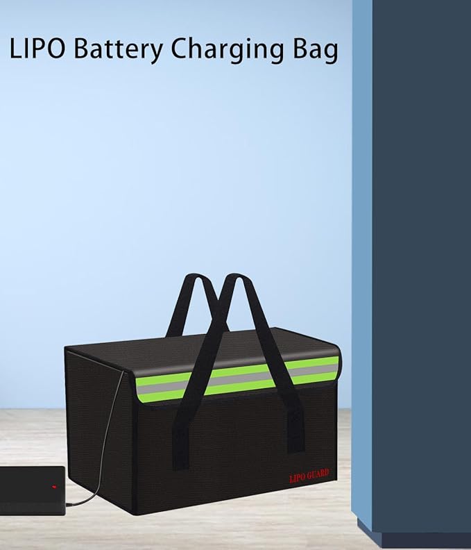Lipo Battery Safe Bag Large Capatity Fireproof Bag for Ebike Lipo Battery Other Batteries Storage Charging Transport Home Office Travel Safe Storage Pouch