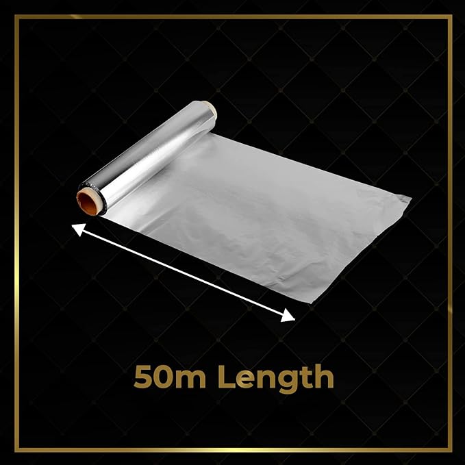 Aluminum Heavy Duty Tin Foil Roll – 12 inch wide x164 ft Length,161 sq ft – Commercial Grade & Extra Thick, Strong Enough for Food Service Industry with cutter - LuxLiv®
