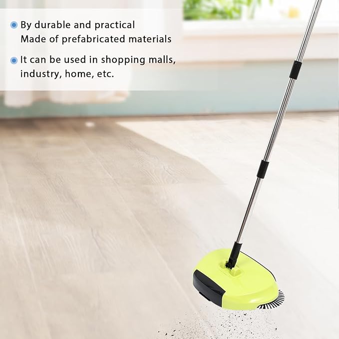 Manual Carpet Sweeper Mini Hand Push Sweeper 3 in 1 Household Cleaning Lazy Dustpan Trash 0¡ã Rotating Floor Cleaning Mop (Random Color)