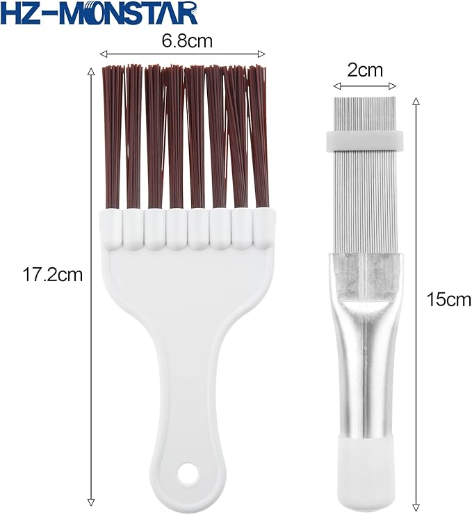 4 Pcs Air Conditioner Condenser Fin Cleaning Brush, Coil Condenser Brush AC Fin Comb, Stainless Steel Air Refrigerator Fin Cleaner Whisk Brush Evaporator Radiator Repair Tool, AC Coil Cleaner Brush