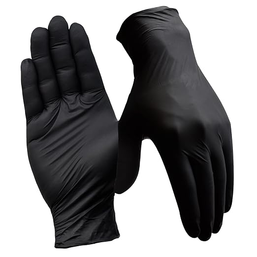 Disposable Nitrile Gloves, 4 Mil Latex-Free Powder-Free Industrial Gloves for Cleaning, Cooking, Non-Sterile (Black, Medium/8 (Pack of 100))
