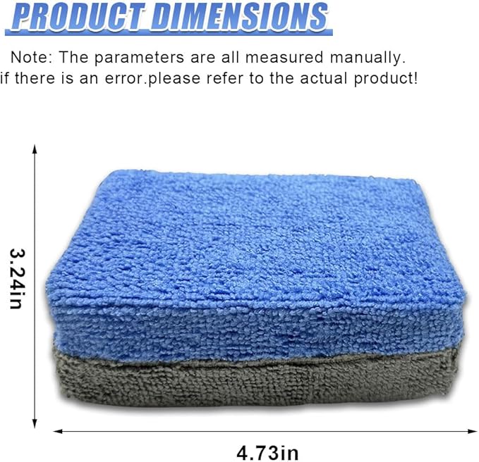 3PCS Microfiber Applicator Pads, Soft No-Scratch Car Wash Sponge, Washable Reusable Ceramic Coating Applicator, Car Paint Detailing Polishing Supplies for Wax Sealant (Blue)