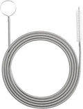 61 Inch Flexible Long Drain Brush, Nylon Stainless Steel Flexible Feeding Tube Cleaning Brush, Elastic Slim Hose Pipe Brushes Auto Sunroof Drain Hole Cleaning Tool for Car Home Fridge (White)