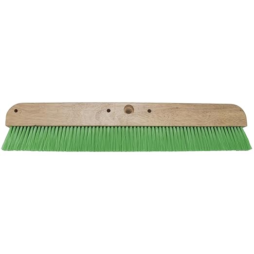 MARSHALLTOWN 24 Inch Wood Backed Concrete and Masonry Broom, Green Nylon, Made in The USA, 6560