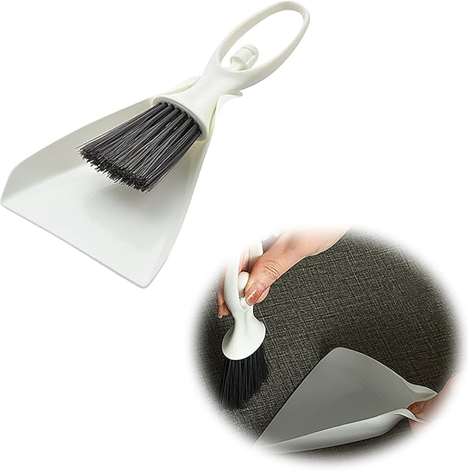 Long Handle Scrub Brushes for Cleaning Shower Small Dustpan Set Mini Design Desktop Cleaning Brush Dustpan Tub O Scrub (White, 18.00), Bgsaf4T4V