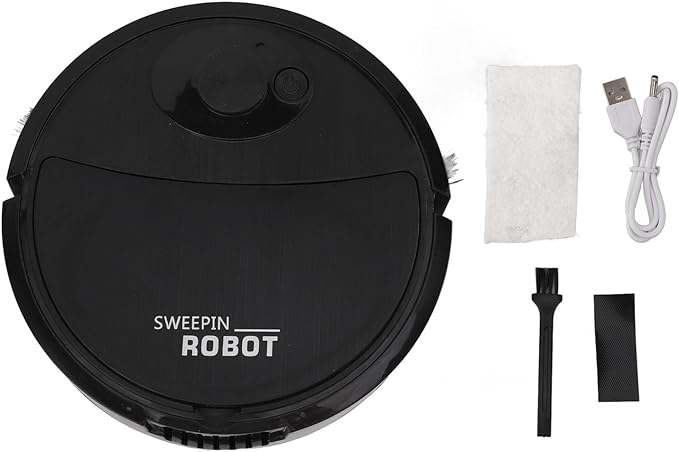 Robot Vacuum Cleaner, Smart Sweeping Robot 3 in 1 Strong Suction Swivel Wheel Mini Mopping Vacuum Carpet Sweeper for Hard Floor
