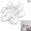 lightstar 6 Pcs Adhesive Plastic Hooks - Small Wall Hooks for Hanging, Drill-Free, Seamless - Kitchen Bathroom - 34 * 34 * 21 mm, White