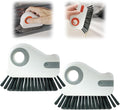 2 in 1 Groove Cleaning Brush, Upgrade Window Track Cleaning Tools, Multifunction Hard Bristle Crevice Cleaning Brush with Hidden Scraper for Sliding Door Track, Window Sill, Window Seal (Gray*2)