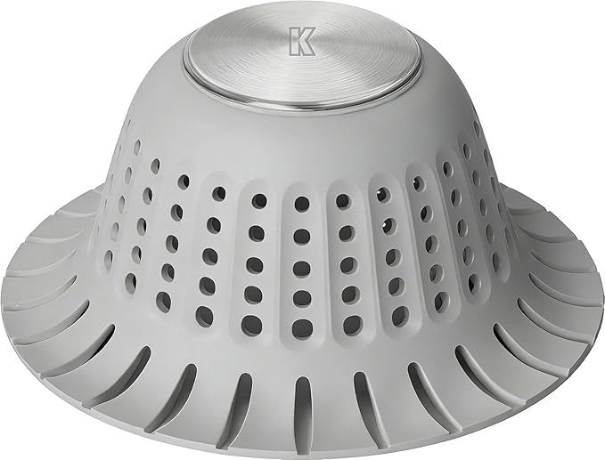 Hair Catcher Shower Drain,Bathtub Drain Hair Catcher, Covering Bathroom Sink Drain Strainer, Bathtub Protector for Pop-Up & Flat Bath Tub Drain Stoppers,Hair Trap for Shower Drain Effectively (Grey)