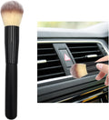 Ziciner Car Detailing Brush, Curved Soft Bristles Auto Removal Dust Collectors, Universal Vehicle Dashboard, Air Conditioner Vents etc Interior Cleaning Tool Accessory (Long-Beige)