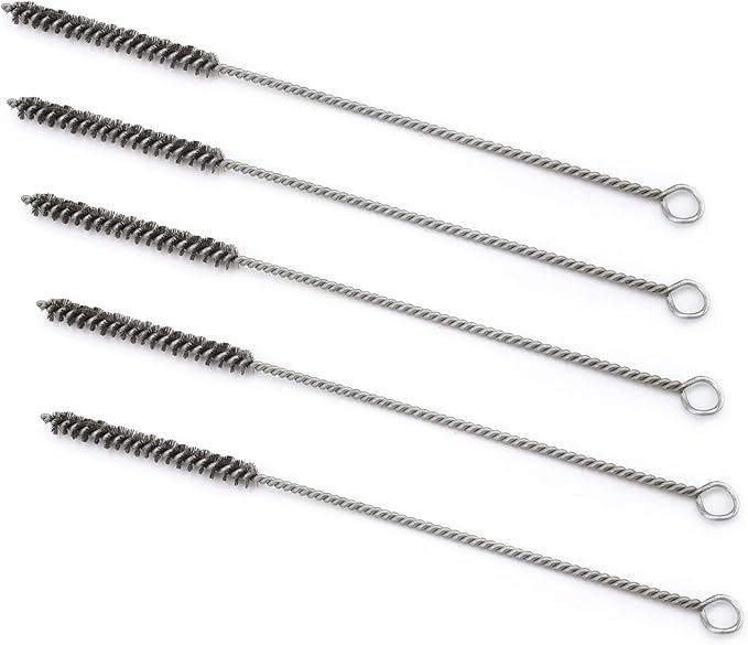 Utoolmart Stainless Steel Wire Cleaning Brush, Spiral Power Tube Brush, 0.4-inch Diameter 12-inch Length, 5pcs