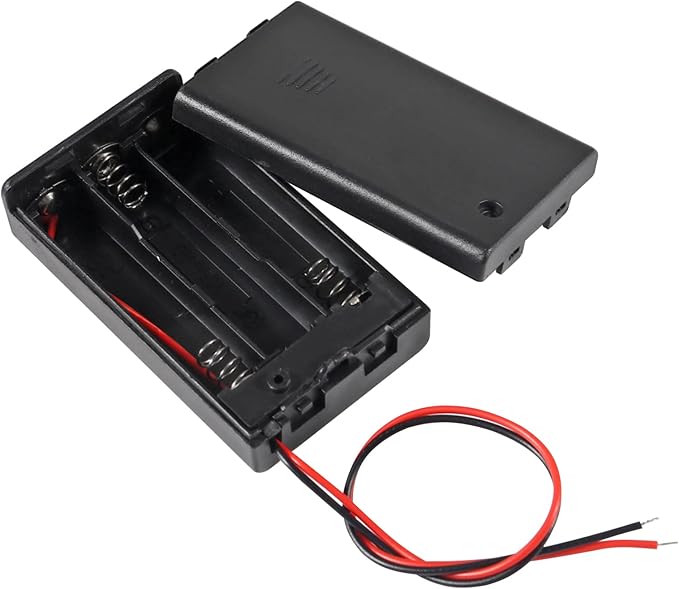 DIANN 10pcs AAA Battery Holder with Switch ON Off Case Back Cover 3X 1.5V Batteries Charger Holder Spring Clip Storage Box Cell Cable