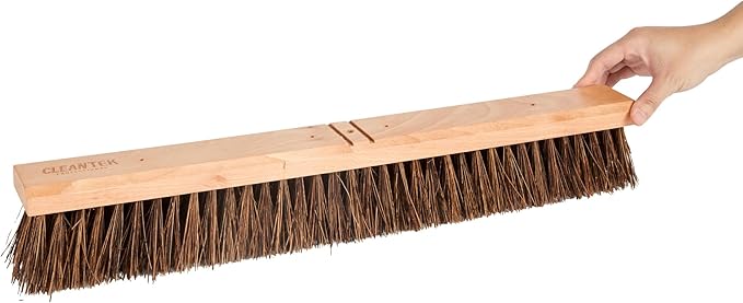 Restaurantware-BROOM HEAD ONLY: Clean Tek Professional 24-Inch Indoor Broom Head, 1 Heavy-Duty Push Cleaning Tool - Handle And Brace Sold Separately, Palmyra Bristles, Wooden, Outdoor Use