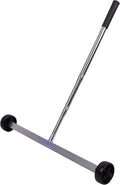 Magnetic Pick Up Sweeper 20-inch Heavy Duty Magnet Pickup Lawn Sweeper Roofing Tools, 13 Lbs Yard Magnet with Telescoping Holder and Wheels to Pick Up Nails Magnetic Sweeper for Construction