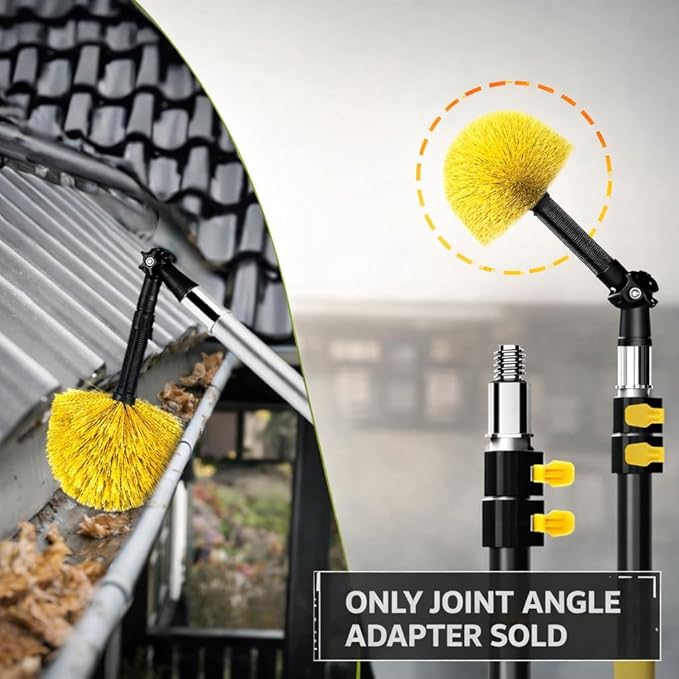 Universal Joint Angle Adaptor for Telescoping Extension Pole, (Head Only, No Pole) Versatile for Window Cleaning, Gutter Cleaning, Light Bulb Changing, Painting & More – Multi-Use Heavy Duty Pole
