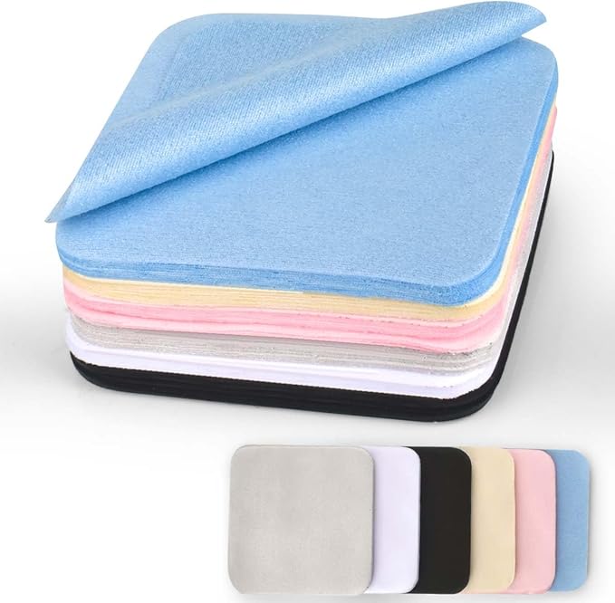 CONLI 60 Pack Small Microfiber Cleaning Cloth for Eyeglasses 8x8cm/3.15x3.15in Luxury Suede Glass Cleaning Cloth Glasses Cleaner for Eye Glass Lens Cleaning Gentle and Lint-Free