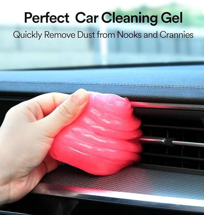 Generic Car Cleaning Gel Universal Detailing Kit Automotive Dust Car Crevice Cleaner Slime Auto Air Vent Interior Detail Removal for Car Putty Cleaning Keyboard Cleaner Car Accessories (Pink)