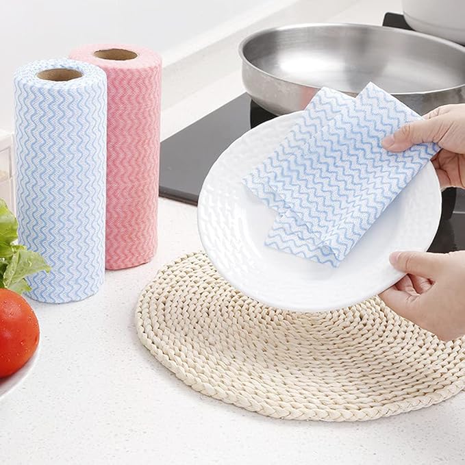 Disposable Towels Wipe Dish Cloths Reusable Towels Handy Wipes Quick-Dry 50 Count/Roll Reusable Wipes For Kitchen