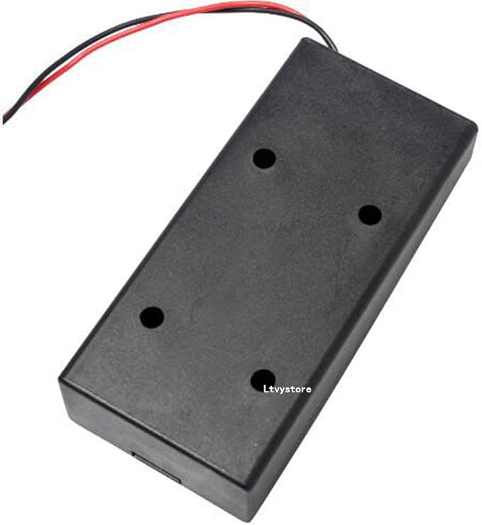 10Pcs Plastic 18650 Battery Storage Case 2 Slots x 3.7V for 2x18650 Batteries Holder Box Container with ON/Off Switch