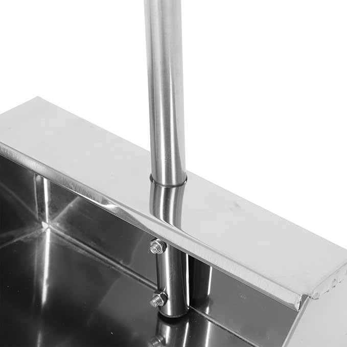 Lurrose Stainless Steel Dustpan with Long Handle Upright Garbage Shovel for Home Cleaning Large Capacity Ergonomic Design