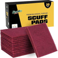 SCRUBIT 6 x 9 in. General Purpose Scuff Pads, Paint Primer Prep Adhesion Scratch Pads, Car & Woodworking Pads for Scuffing, Scouring & Sanding - Maroon (20)