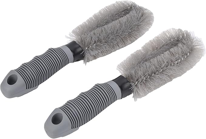 10.2in Wheel Hub Brush Ergonomic Handle Cleaning Tool Car Wheel Cleaning Brush Tire Rim Scrub Brush Cleaner Tire for Nozzle Engine Compartment