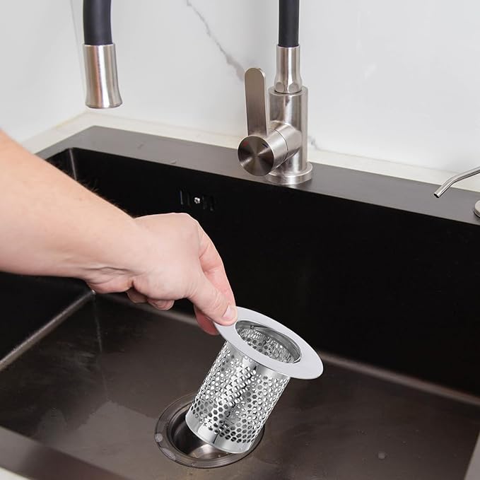 uxcell 3 Pack Shower Drain Strainer, 3.1" x 2.2" Stainless Steel Floor Drain Strainer Deep Sink Hair Catcher for Kitchen Bathroom Balcony Floor Drain, Fit Hole Size from 1.38" to 2.17"