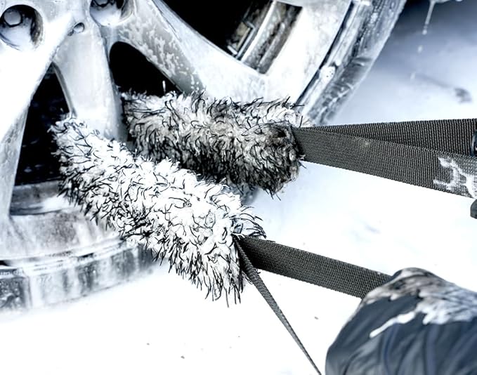Maxshine Microfiber Wheel Scrubbing Belt 2-Pack (Universal) | Soft 700GSM Double-Sided Belt with Loop Strap for Wheel & Rim Cleaning | Access Tight Wheel Gaps, Brake Calipers, Fenders