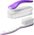 2Pack Shoe Cleaning Brush Household Laundry Clothes Scrubbing for Stains Bathroom Ergonomics Grip Easy Hold (2, Purple)