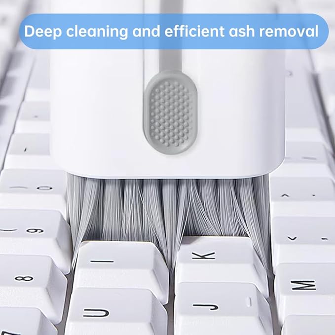 7 in 1 Electronic Cleaner Kit,Keyboard Cleaner Laptop Monitor Computer Keyboard Brush for Earphones Mobile Phones Tablets Laptop and Camera(Color:Grey)