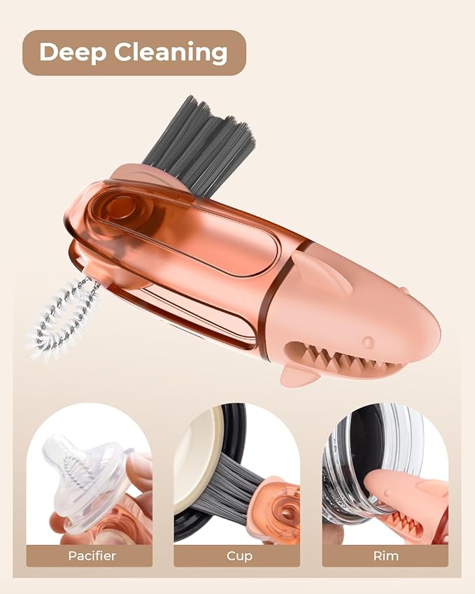 3 in 1 Multifunctional Cup Lid Cleaning Brush, Cup Crevice Cleaning Tools for Tight Spaces, Portable Cup Lid Cleaner Brush for Home, Keyboard, Cup, Pacifier, and Blender (3, Multicolored)
