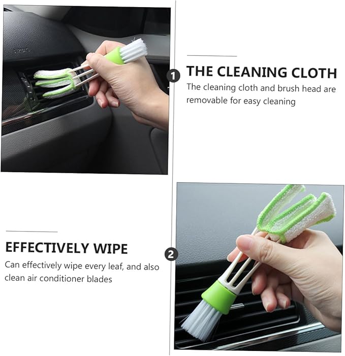 VALICLUD 3pcs Double Ended Car Air Vent Cleaning Brush Mini Duster for Air Conditioner Vents Interior Detailing Tool for Automotive Dashboard Dust Removal