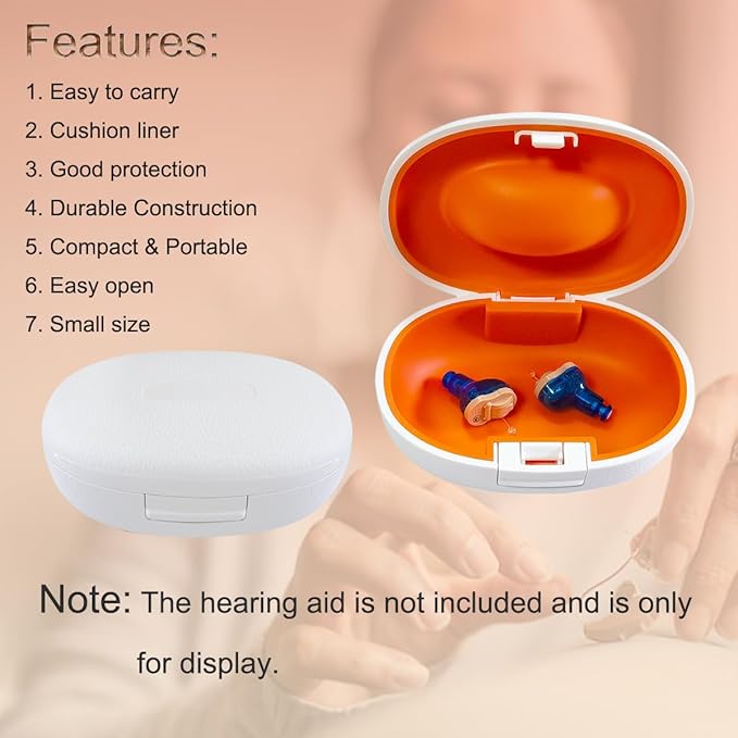 9 Pieces Hearing Aid Case Portable Storage Box with Cleaning Brush Kit Tools and Hearing Aid Battery Case (White)