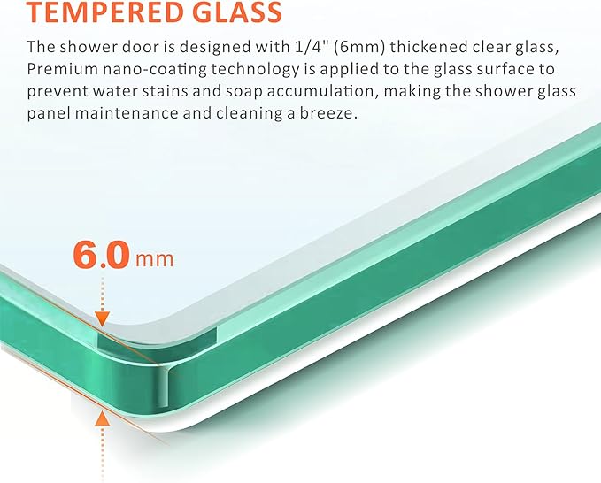Bathtub Sliding Doors,56-60 inch W x 62 inch Height Shower Doors with 1/4 inch Clear Tempered Glass,Semi-Frameless Bypass Tub Doors with Stainless Steel Matte Black Hanles