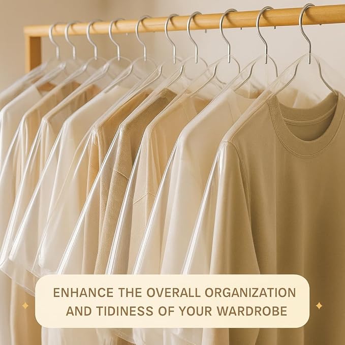 40 Pack Clear Plastic Garment Bags, 71" x 23.5" Clothes Covers for Hanging, Dry Cleaning Bags for Closet Storage, Dust-Proof Transparent Clothing Protectors for Long Dresses Skirt, Suits & Jackets