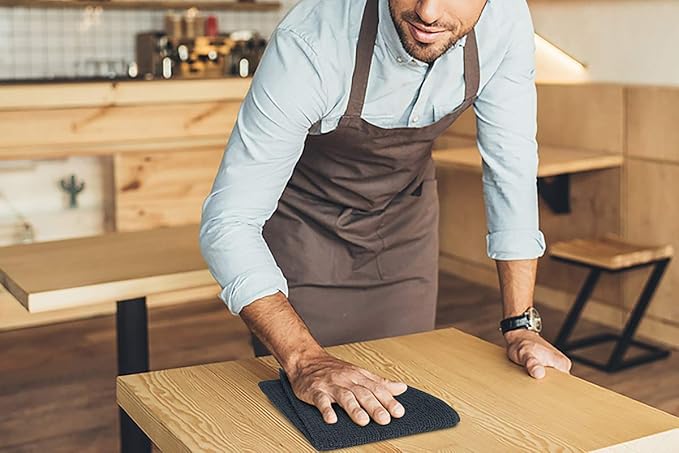 Softolle Bar Mop Towels, Pack of 12-16x19 Inches - 100% Cotton Super Absorbent Towels, Multi-Purpose for Home and Bar Cleaning (White-Grey)